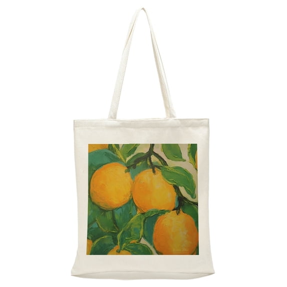 QZHH Lemon Handbag for Woman Shopping Bag Clear Tote Bags Travel Bag Canvas Casual Bag with Polyester Linning Sports Bag