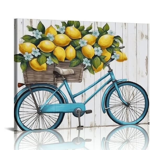 COMIO Lemon Wall Art Lemon Fruit Word Pictures Canvas Print Modern Kitchen Artwork for Wall Farmhouse Living Room Office Decoration 20 x 16in