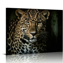 COMIO  Leopard Pictures Wall Art Decor Cheetah Painting for Bathroom Black and Brown Wildlife Posters Animal Canvas Prints for Boys Bedroom Modern Christmas Home Office Decoration