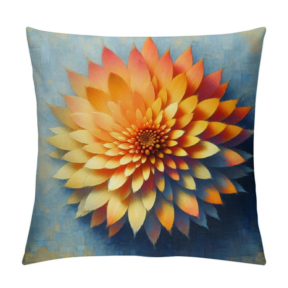 COMIO Light Blue Yellow Throw Pillow Covers Decorative Fall Daisy Farmhouse Pillow Cases Square Floral Sunflower Cushion Cover for Couch Sofa Home Decor