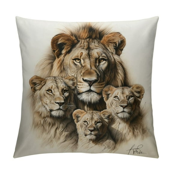 COMIO Lion Throw Pillow Covers Cover with Zipper Throw Pillow Cases Double Sided Plush Pillow Covers Decorative Throw Pillows Covers for Couch Living Room Bedroom