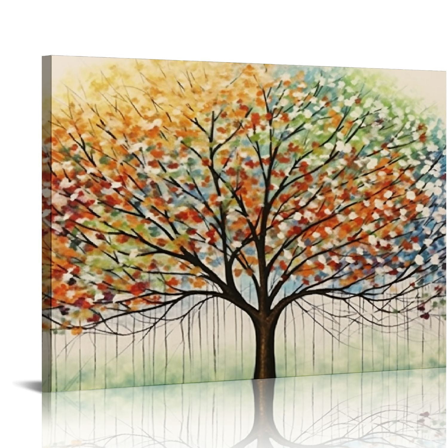 COMIO Living Room Wall Decor Abstract Canvas Wall Art Colorful Trees ...