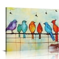 thumbnail image 1 of COMIO Loomarte Bird Pictures Wall Decor Five Singing Birds Painting Canvas Print Artwork Abstract Painting Walls Art for Home Bathroom Bedroom Kitchen Living Room, 1 of 4