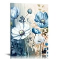 thumbnail image 1 of COMIO  Lotus Flower Canvas Wall Art for Living Room White and Indigo Blue Floral Picture Wall Decor for Dining Room Bedroom Bathroom Kitchen Print Painting for Home Decorations, 1 of 4