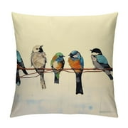 COMIO Lumbar Pillow Decorative Throw Pillows,Small Throw Pillows for Couch, Outdoor Birds Pillowcases,Spring Summer Pillows Decorative Throw Cushion Coversfor Sofa Teal Blue