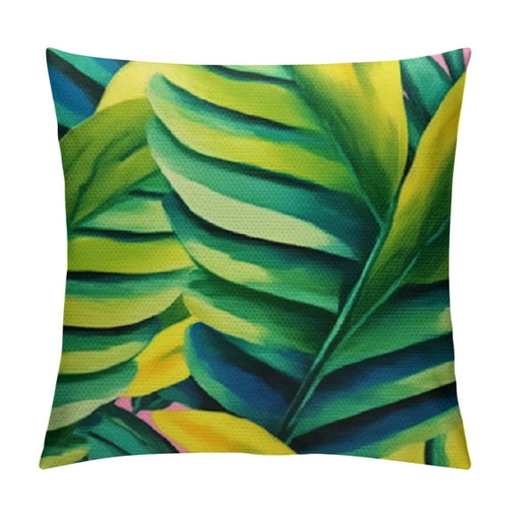 COMIO MEHOTP Tropical Pillow Covers Jungle Throw Pillow Cover Green Cushion Cases Lumbar Pillow CoversStandard Pillow Shams Banana Leaf Tropical Plant Patterned Pillow Covers Green Pillowcases