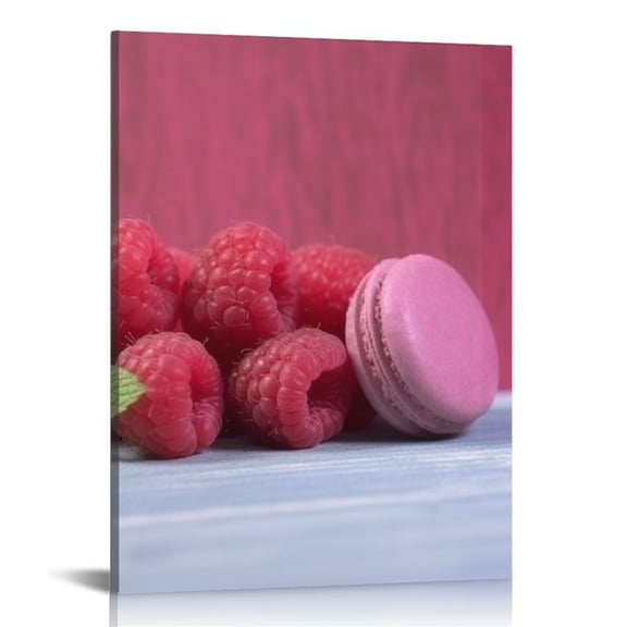 COMIO Macaroons Raspberries Home decor Canvas Art Print Wall Decor