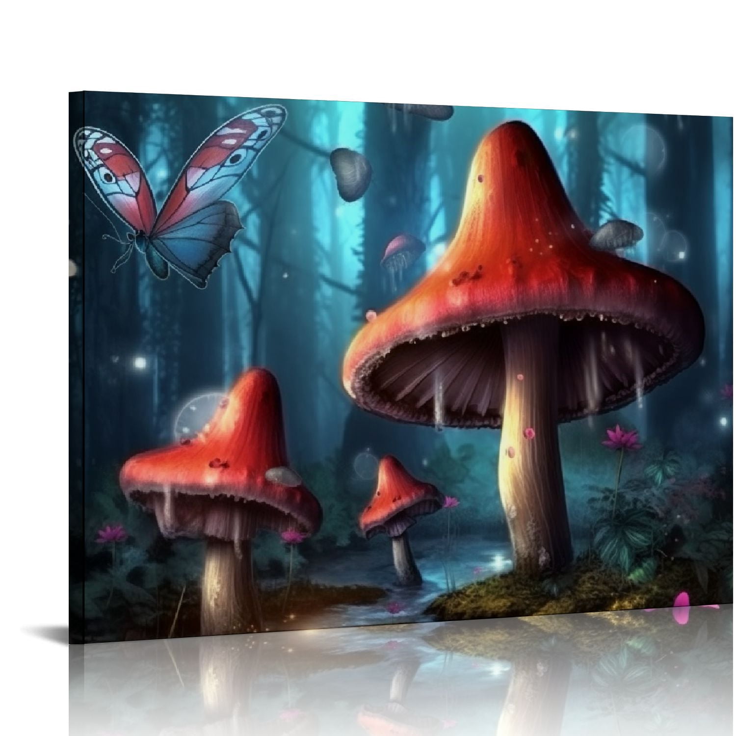 COMIO Magical Forest Wall Art Fantasy Mushroom Wall Decor Nature ...