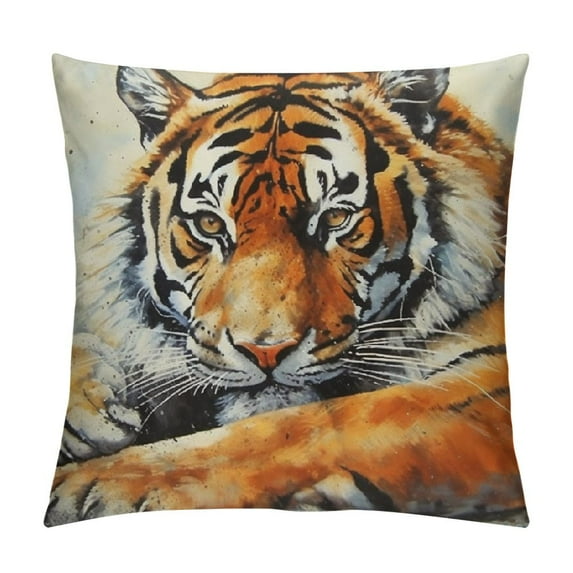 COMIO Majestic Tiger Throw Pillow Cover Modern Cushion Cases Square Decorative Pillowcase for Sofa Bed Car Living Room