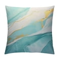 thumbnail image 1 of QZHH  Marble Texture Turquoise and Gold Silver Decorative Throw Pillow Covers Luxury Abstract Fluid Art Ink Soft  Pillow Case Square Cushion Covers for Couch Sofa, 1 of 5