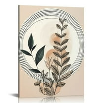 COMIO ® Matisse Canvas Boho Wall Art, Minimalist Wall Decor Living Room,  Leaf Wall Decoration for Bedroom, Bohemian Moon and Line Painting for Bathroom, Home Decor Print