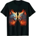 thumbnail image 1 of COMIO  Men's Fire Wolf Pack Pattern T-Shirt 3D Printed T-Shirt Novelty Pattern T-Shirt Fashion Top, 1 of 3