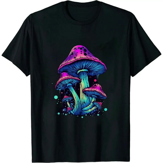 COMIO Men's Hippy Mushroom T-Shirt Novelty Graphic Fashion Tee Shirts
