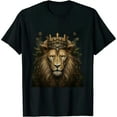 thumbnail image 1 of COMIO  Men's Lion with Crown T-Shirt Casual Graphic Short Sleeve Shirts, 1 of 3