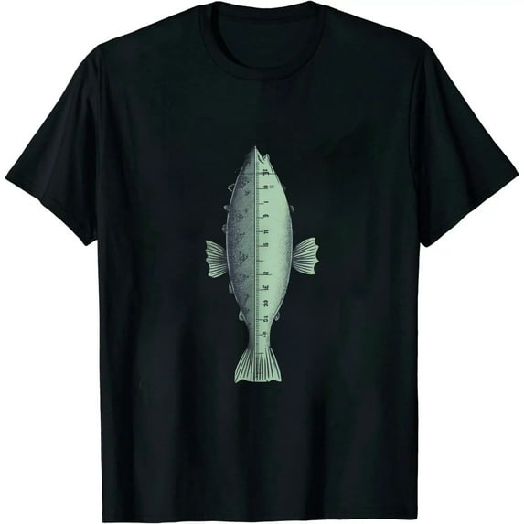 COMIO Mens Fish Ruler Tshirt Funny Fishing Measurement Tee
