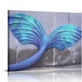 thumbnail image 1 of COMIO  Mermaid Tail Wall Art Canvas Prints Ocean Fish Whale Tail Painting Gallery Wrapped Girls Bedroom Wall Decor, 1 of 4