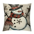 thumbnail image 1 of COMIO  Merry Christmas Snowman Let It Snow Throw Pillow Covers, Xmas Tree Winter Holiday Cushion Case Decoration for Sofa Couch, 1 of 5