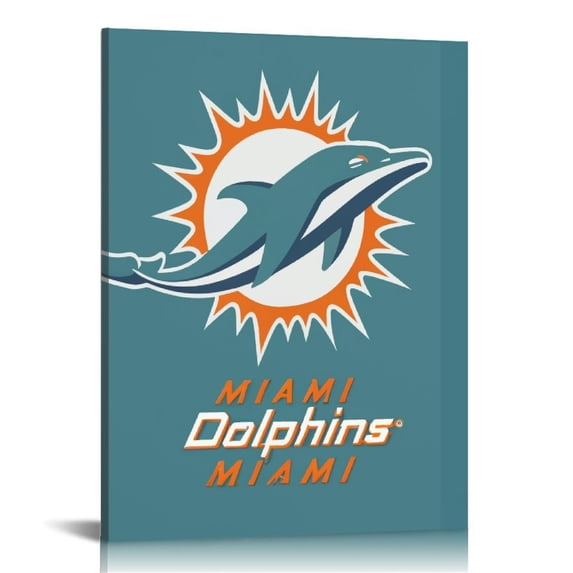 COMIO Miami City Dolphins American Football Poster Sports Canvas Prints Wall Art Print Decoration Living Room Artwork Poster Bedroom Wall Art Picture