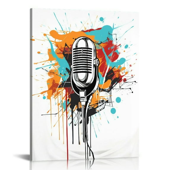 COMIO Microphone Watercolor Art Print, Archival Art Print,Wall Decor,Wall Art, Watercolor Art, Office Decor, Kids Room Decor (UNFRAMED)