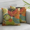 thumbnail image 1 of COMIO Mid Century Circle Pattern Throw Pillow Cover Repeat Colorful Retro Warm Ring Circle Yellow Background Pillow Case Decorative Men Women Room Cushion Cover for Home Couch Bed,2 pcs White, 1 of 6
