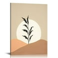thumbnail image 1 of COMIO Minimalist Boho Wall Art, Boho Wall Decor, Framed Canvas Wall Art Sun Moon Palm Leaf Mountain Rainbow Beige Artwork Prints, Office, Boho Room Decor, 1 of 5