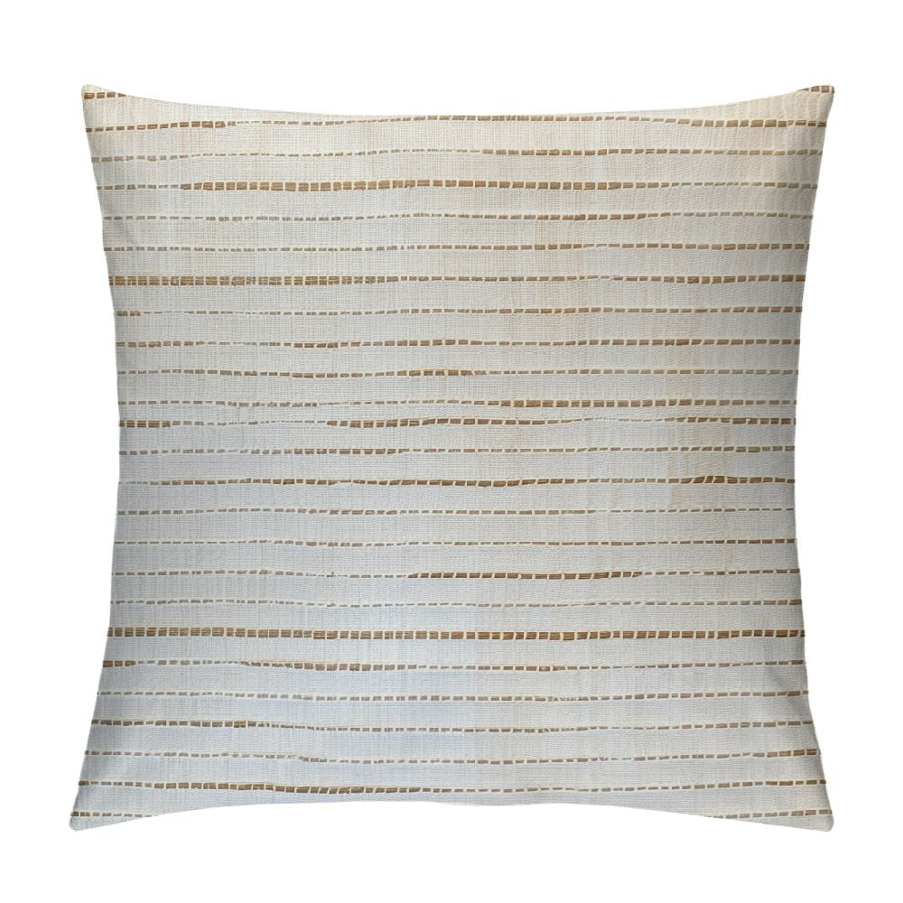 COMIO Minimalist Neutral Pillow Covers Cream White Striped Geometric