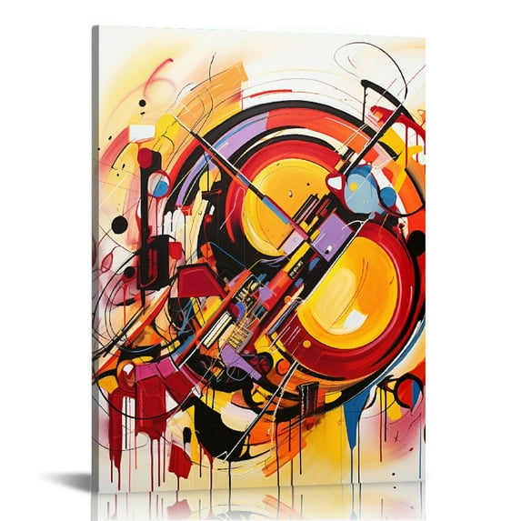 COMIO Modern Abstract Canvas Wall Art Music Posters Musical Notes Paintings on Canvas Artwork for Living Room Bedroom Home Bar Decorations