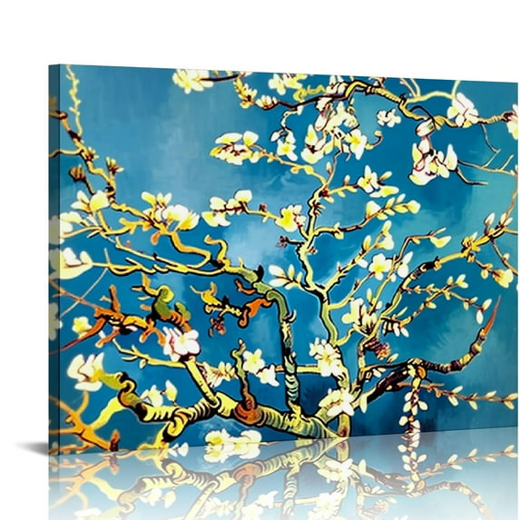 COMIO  Modern Almond Blossom Famous Paintings Reproduction Canvas Prints Floral Pictures on Canvas Wall Art for Bedroom Home Office Decorations