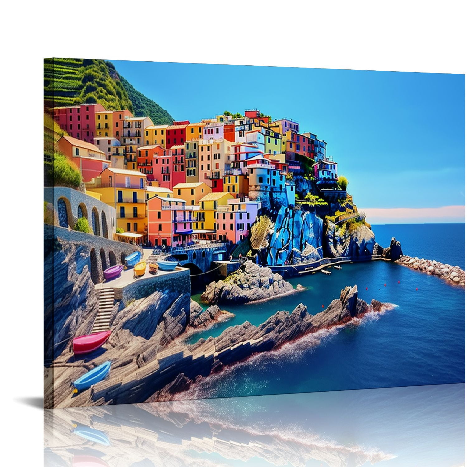 COMIO Modern Canvas Painting Wall Art Cityscape Traditional Port ...