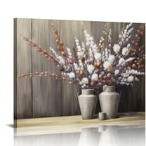 COMIO Modern Farmhouse Wall Decor Art, Farmhouse Floral Wall Art, Rustic Farmhouse Canvas Wall Art for Living Room Bedroom, Dogwood in a Vase Vintage Canvas Wall Art for Country Room Decor