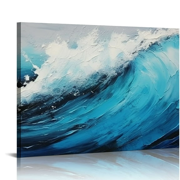COMIO Modern Minimalist Sofa Background Wall Decoration Painting Light Luxury Style Blue Abstract Art Painting Oil Painting,No Frame