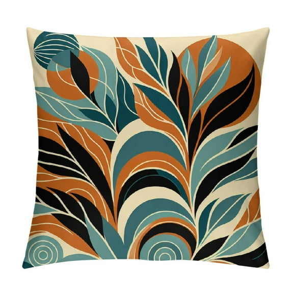 COMIO Modern Tropical Pillow Covers Leaves Palm Tree Decorative Throw Pillow Cases Soft Outdoor Pillow Covers for Patio Sofa Couch Bedroom Home Decor White