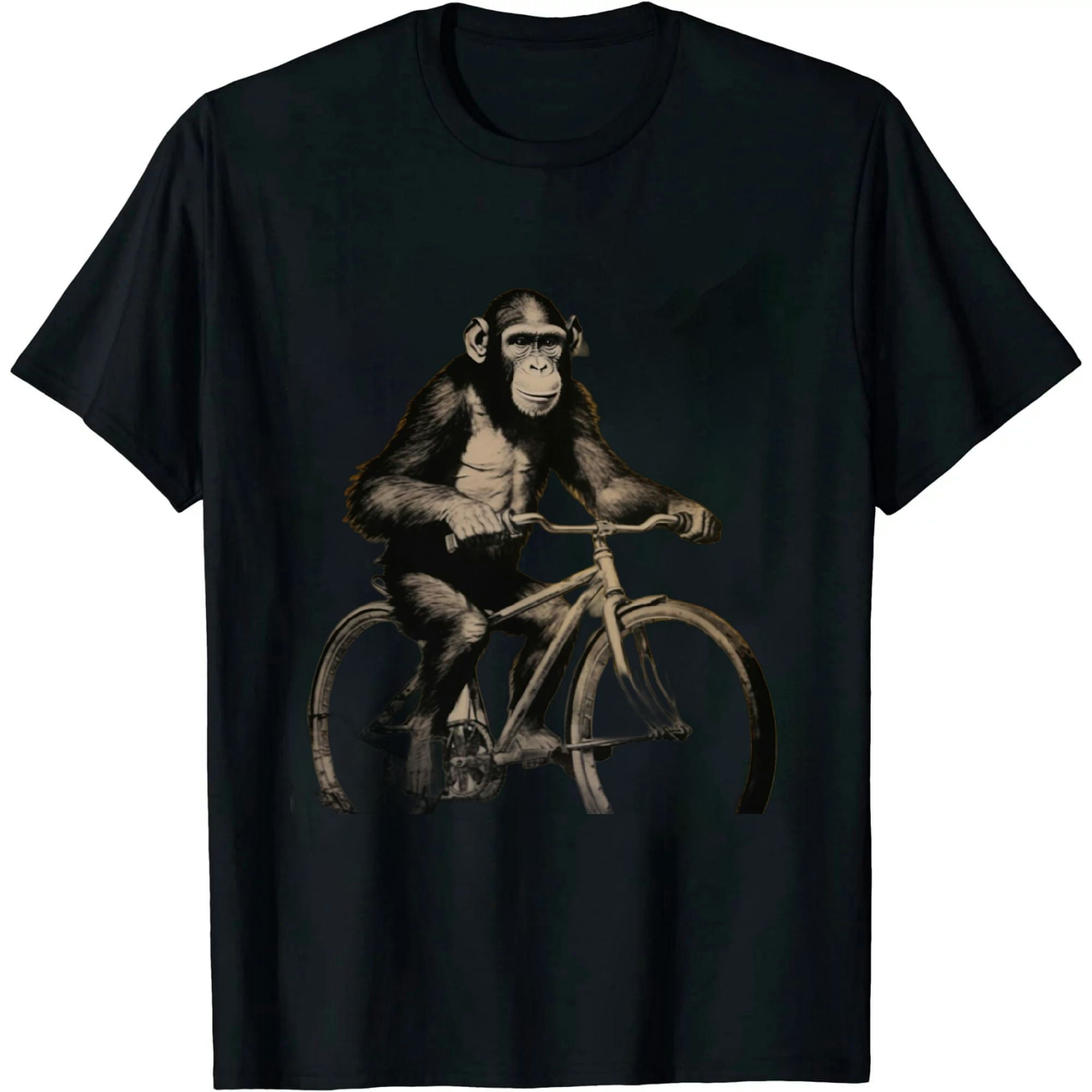 COMIO Monkey Riding Tricycle Tshirt ArtVintage Chimp Funny Monkey T