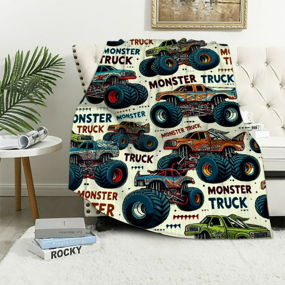 COMIO Monster Jam Lightweight Travel Throw Blanket - Super Soft Bedding