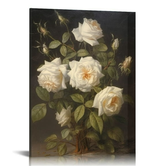COMIO  Moody Decor Vintage Botanical Rose Flower Wall Art Victorian Dark Academia Decor Rustic Antique Wall Decor Aesthetic Room Art Prints Retro Plant Florlal Print