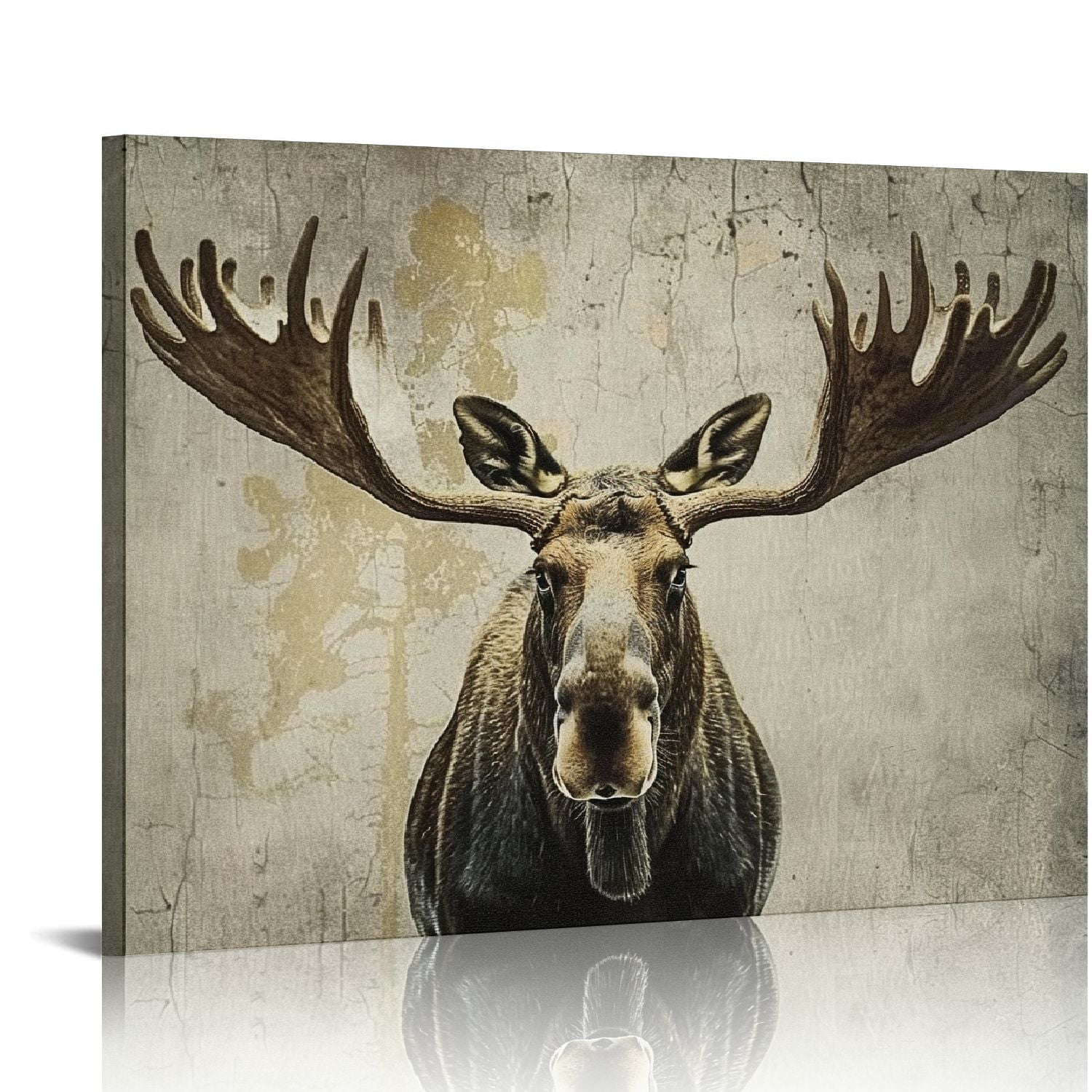COMIO Moose Pictures Wall Decor Elmer Moose Canvas Wall Art Painting
