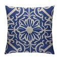 thumbnail image 1 of COMIO  Moroccan Tile Pillow Cover Ikat Damask Traditional Floral Cobalt Blue and White Decorative Throw Pillow Cases  Indoor Square Cushion Covers  for Home Sofa Couch, 1 of 5