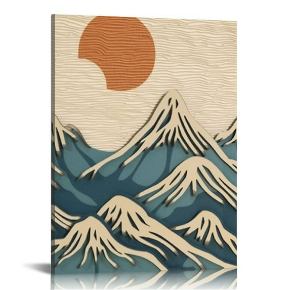 COMIO Mountain Metal Wall Art Mountain Line Wall Decor Abstract Minimalist Wall Art Rustic Nature Wall Decor for Home Bathroom Living Room