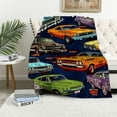 thumbnail image 1 of COMIO Muscle Cars Racing Checkered Flags Prints Soft Cozy Throw Blanket for Adult and Kids, Lightweight Blanket for Couch Bed Sofa Travel, 1 of 6