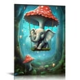 thumbnail image 1 of COMIO Mushroom Poster Wall Decor Cute Elephant Wall Art Living Room Decor Butterfly Wall Decor For Bedroom Starry Sky Forest Canvas Wall Art Nature Landscape Poster Frames Animal Artwork, 1 of 4