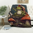 thumbnail image 1 of COMIO  Mushroom Throw Blanket - Soft, Fuzzy &amp; Warm Flannel Blankets for Travel, Office - Vintage Mushrooms Frog Throws Gift for Kids, 1 of 6