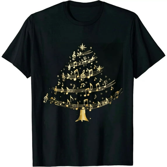 COMIO Music Note Christmas Tree, Christmas Tree Musical Notes T-Shirt