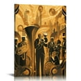 thumbnail image 1 of COMIO  Music Notes Canvas Wall Art Modern Black and Gold Music Print Artwork Abstract Picture Painting Framed Artwork for Classroom Bedroom Dining Room, 1 of 4
