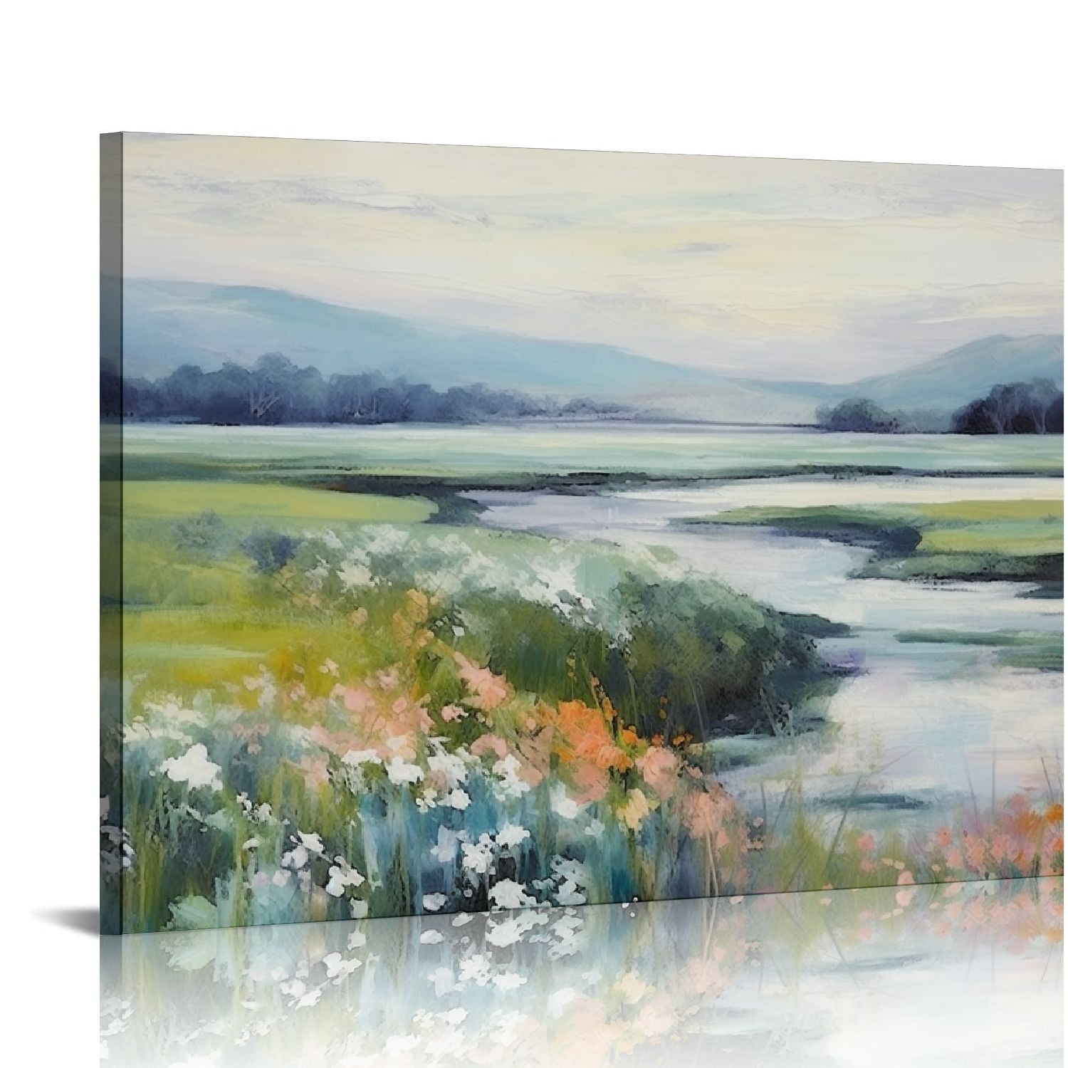 COMIO Nature Scenery Living Room Decor Wall Art River Mountain Creek