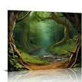 thumbnail image 1 of COMIO Nature Wall Art Spring Forest Green Tree Picture landscape Painting Cuadros Para Sala Prints Home Bathroom Decor, 1 of 4