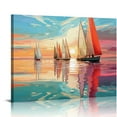 thumbnail image 1 of COMIO  Nautical Sailboat Canvas Wall Art - Abstract Ocean Picture Artwork with Hand Painted Textured Seascape Painting  for Bedroom, 1 of 4