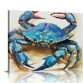 thumbnail image 1 of COMIO Nautical Wall Decor Beach Crab Canvas Wall Art, Warm Ocean Beach Theme Wall Decorations for Living Room Bathroom Bedroom Kitchen Restaurant Coastal Home Decor Yellow 16x20in, 1 of 4