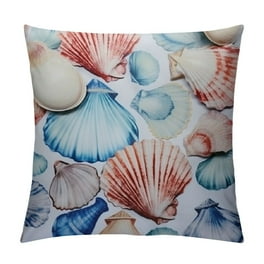 COMIO Nautical Coastal Throw Pillow Covers Summer Coral Seashell Starfish Pillows Cover Turquoise Teal Beach Ocean Decorative Pillow Case for Outdoor Home Couch Bed Sofa Decor Walmart