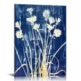 thumbnail image 1 of COMIO Navy Blue Botanical Wall Art Vintage Boho Plant Wall Art for Living Room Decor Royal Blue White Flower Pictures Floral Poster Canvas Prints Artwork Bedroom Home Decoration, 1 of 5