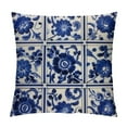 thumbnail image 1 of COMIO  Navy Blue Ethnic Boho Pillow Covers  Bohemian Carpet Style Vintage Navy Flower Print Decorative Throw Pillows Outdoor Lumbar Pillowcase Home Decor for Sofa Bed, 1 of 5